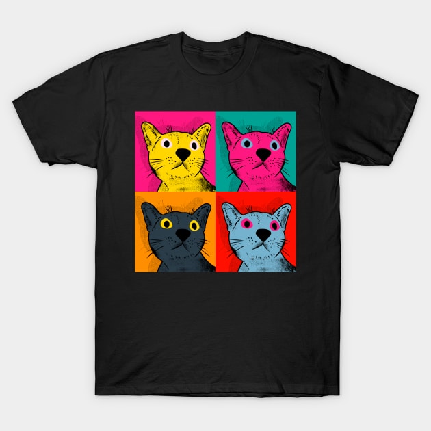 Pop Art Cat T-Shirt by NathanielF